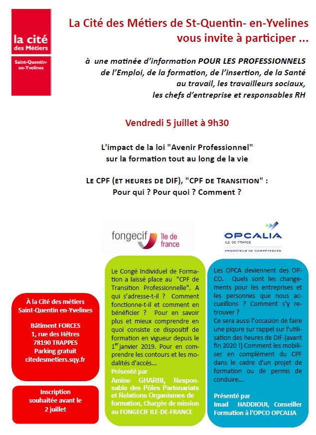 Brochure pour les matinées d'information Pro